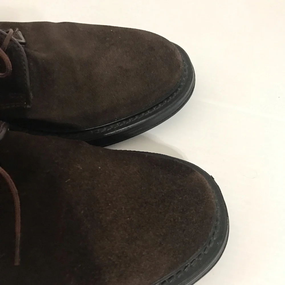 Coach made in Italy Men's Brown Suede Plain-Toe Derby Shoes Size 8.5D